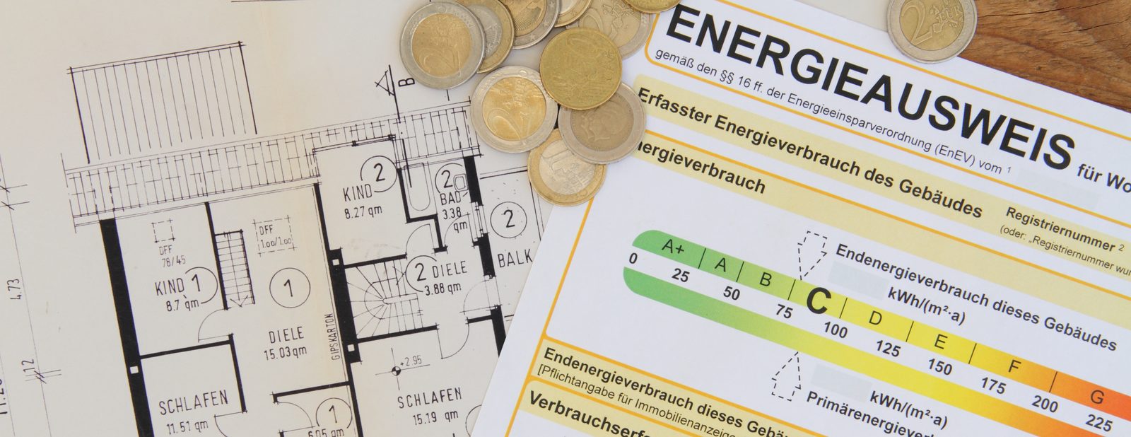 Energieausweis für Wohngebäude mit Grundriss und Kennwerten