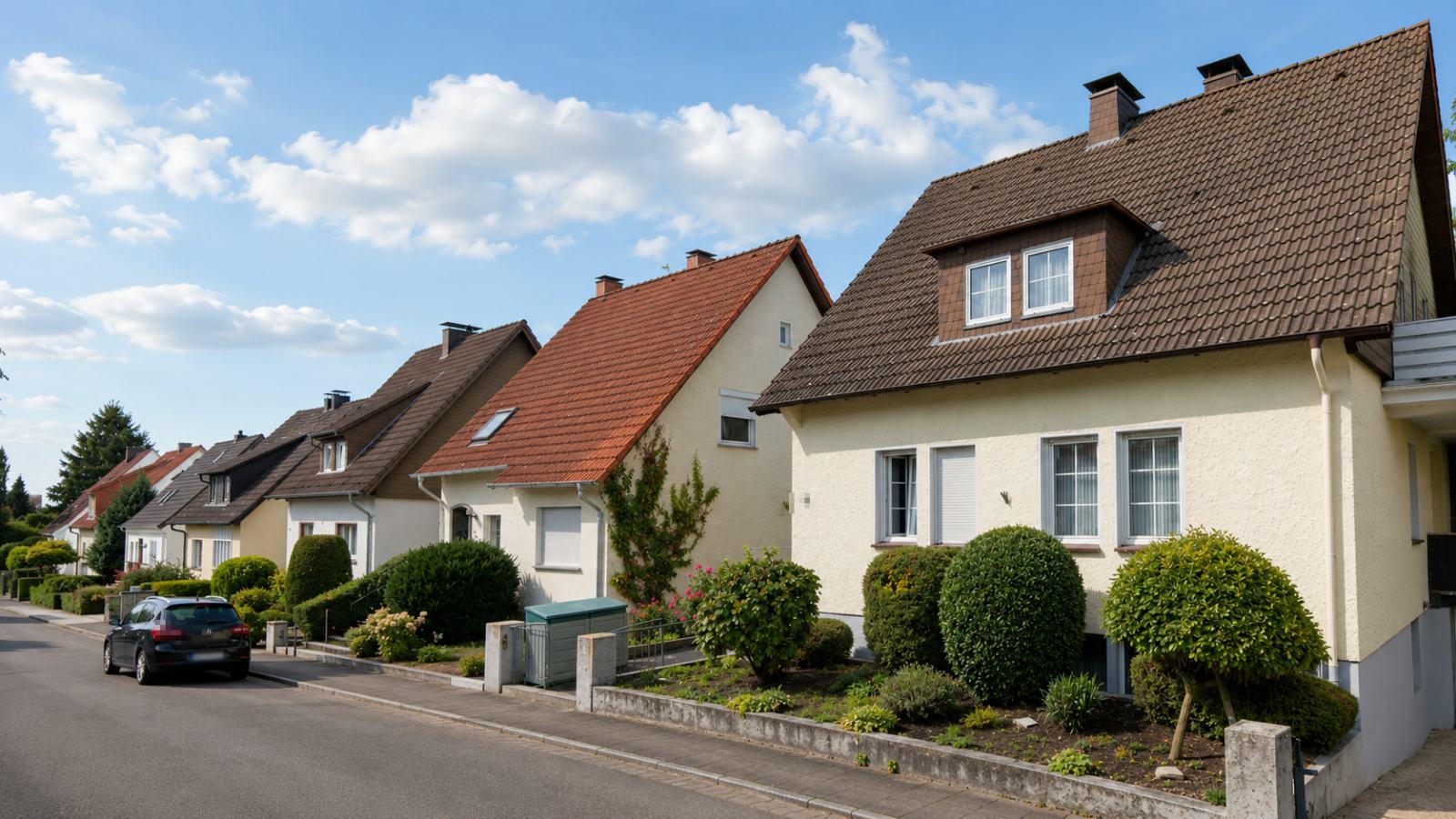 Freistehende Einfamilienhäuser in einem Paderborner Wohngebiet